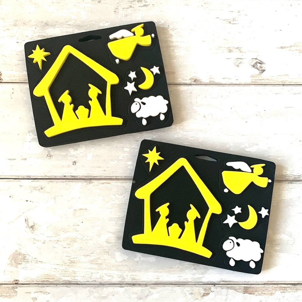 Christmas Nativity Scene Stamps Crafts Holiday Angel Jesus Kids Adults Set of 2